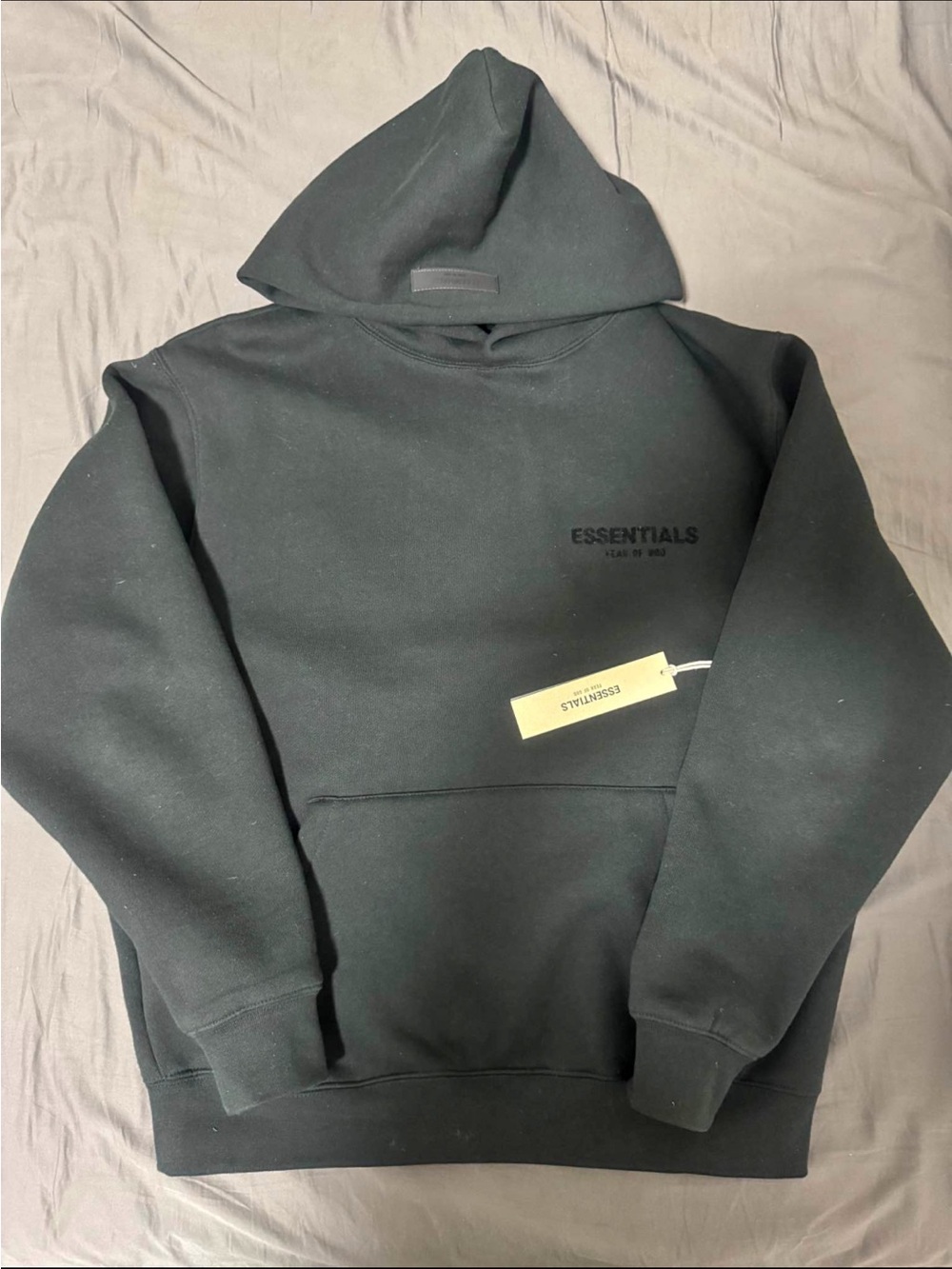 Essentials Black Pullover Hoodie with dust bag